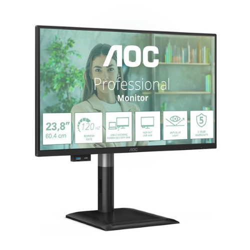 AOC MONITOR 23,8 LED IPS FHD 16:9 120Hz, REG ALTEZZA, USB-C